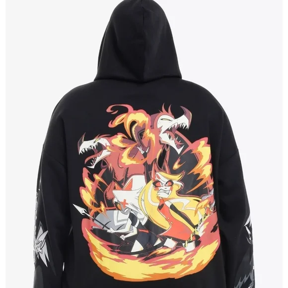 Hazbin Hotel Vaggie & Charlie Girls Plus Size Hoodie Size 0 Large - Picture 2 of 3